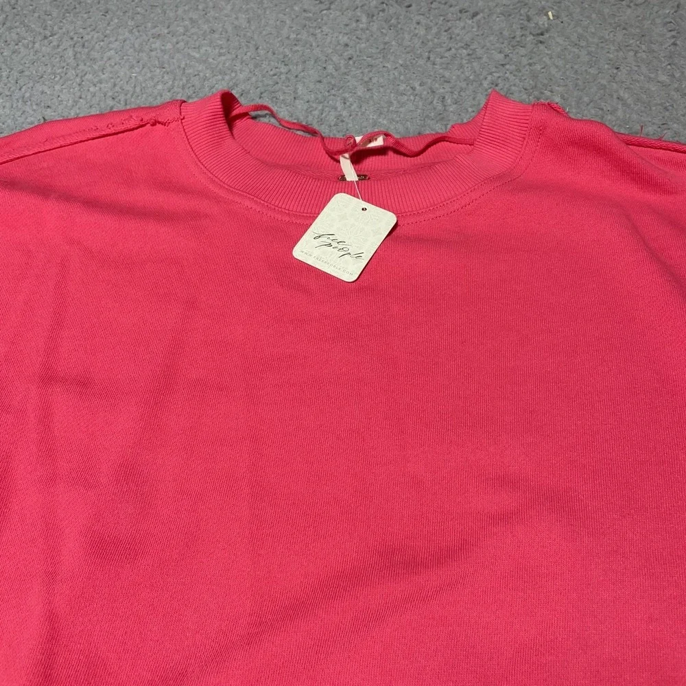 Free People‎ Sweater Dress Womens Medium Pink Colorblock Trapeze Knit OB1654405